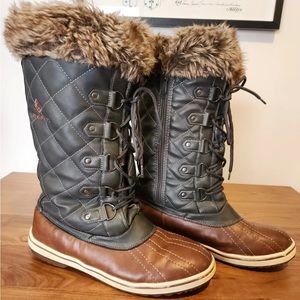 Dream Pairs Faux Fur Lined Winter Boots Thinsulate Mid-Calf Womens Size 12 Snow